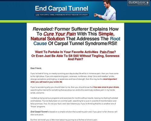 End Carpal Tunnel - Cure Cts / Rsi With The Only True Cure