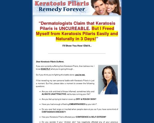 Keratosis Pilaris Remedy Forever ~ 9.5% Conversion Rate!